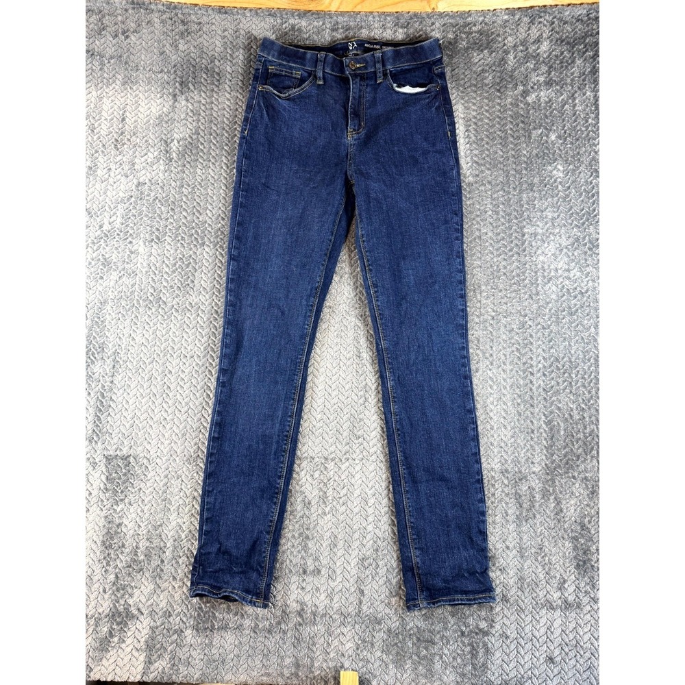 NY&C Curvy High Rise Skinny Jeans Women 8 Blue Denim Cotton Dark Wash Streetwear